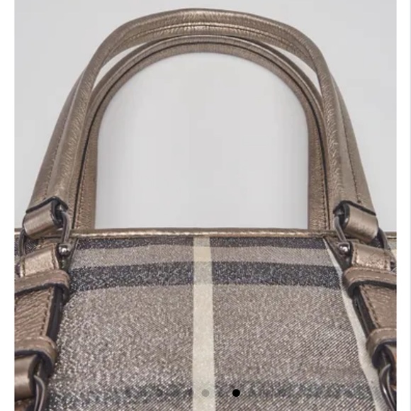 BURBERRY
Silver Shimmer Check Degrade Buckle Tote Bag - Picture 6 of 13